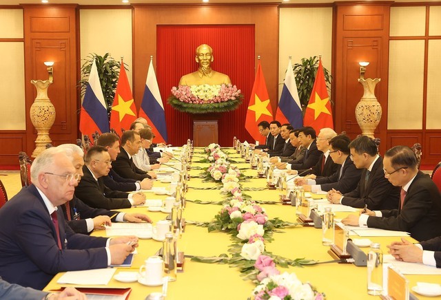 Tổng Bí thư Nguyễn Phú Trọng hội đàm với Chủ tịch Đảng 'Nước Nga Thống nhất', Phó Chủ tịch Hội đồng An ninh LB Nga